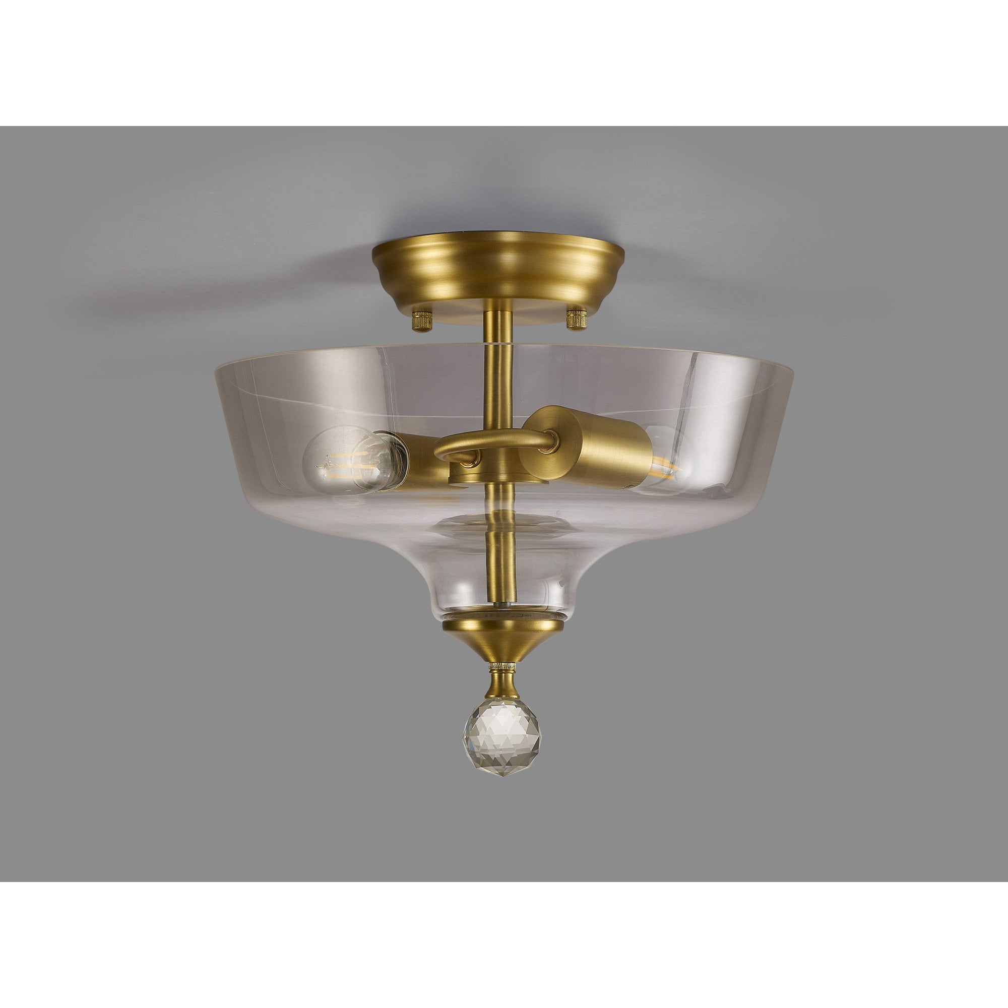 NLK16569 Tabion 2 Light Ceiling Light Satin Gold Clear