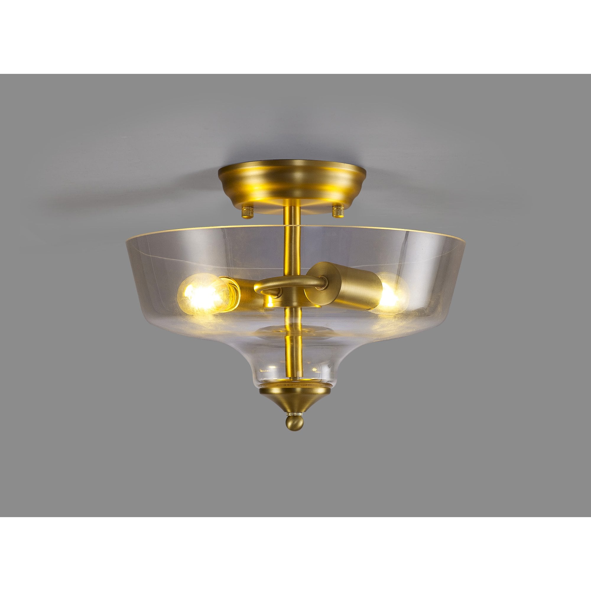 NLK16569 Tabion 2 Light Ceiling Light Satin Gold Clear