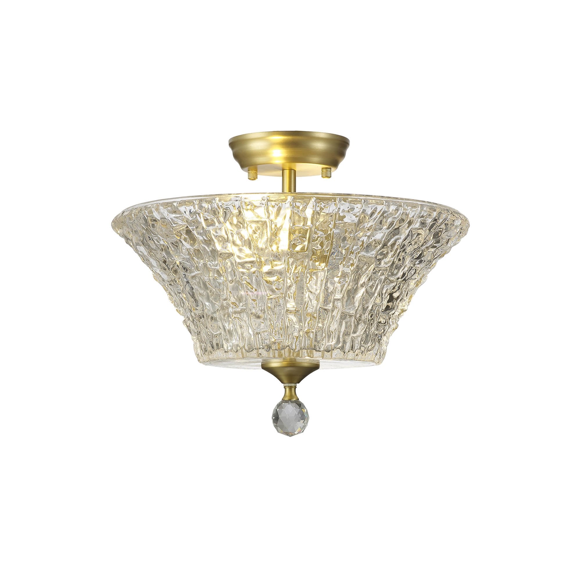 NLK16579 Tabion 2 Light Ceiling Light Satin Gold Clear