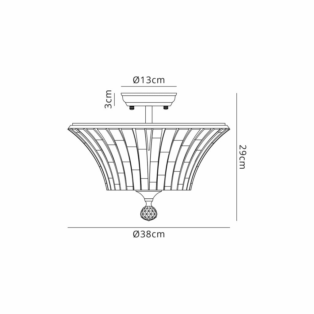 NLK16579 Tabion 2 Light Ceiling Light Satin Gold Clear