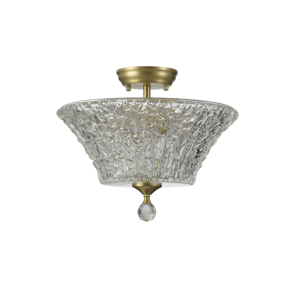 NLK16579 Tabion 2 Light Ceiling Light Satin Gold Clear