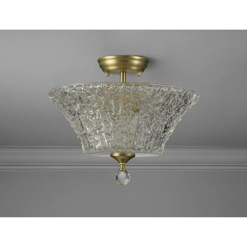 NLK16579 Tabion 2 Light Ceiling Light Satin Gold Clear