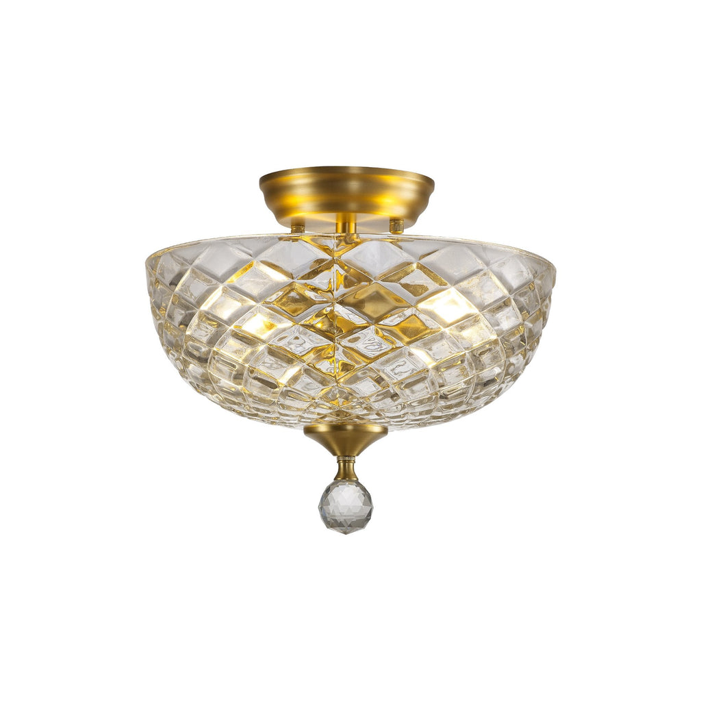 NLK16589 Tabion 2 Light Ceiling Light Satin Gold Clear