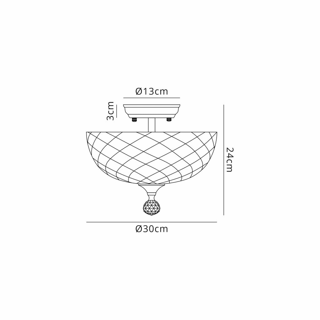 NLK16589 Tabion 2 Light Ceiling Light Satin Gold Clear