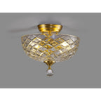 NLK16589 Tabion 2 Light Ceiling Light Satin Gold Clear