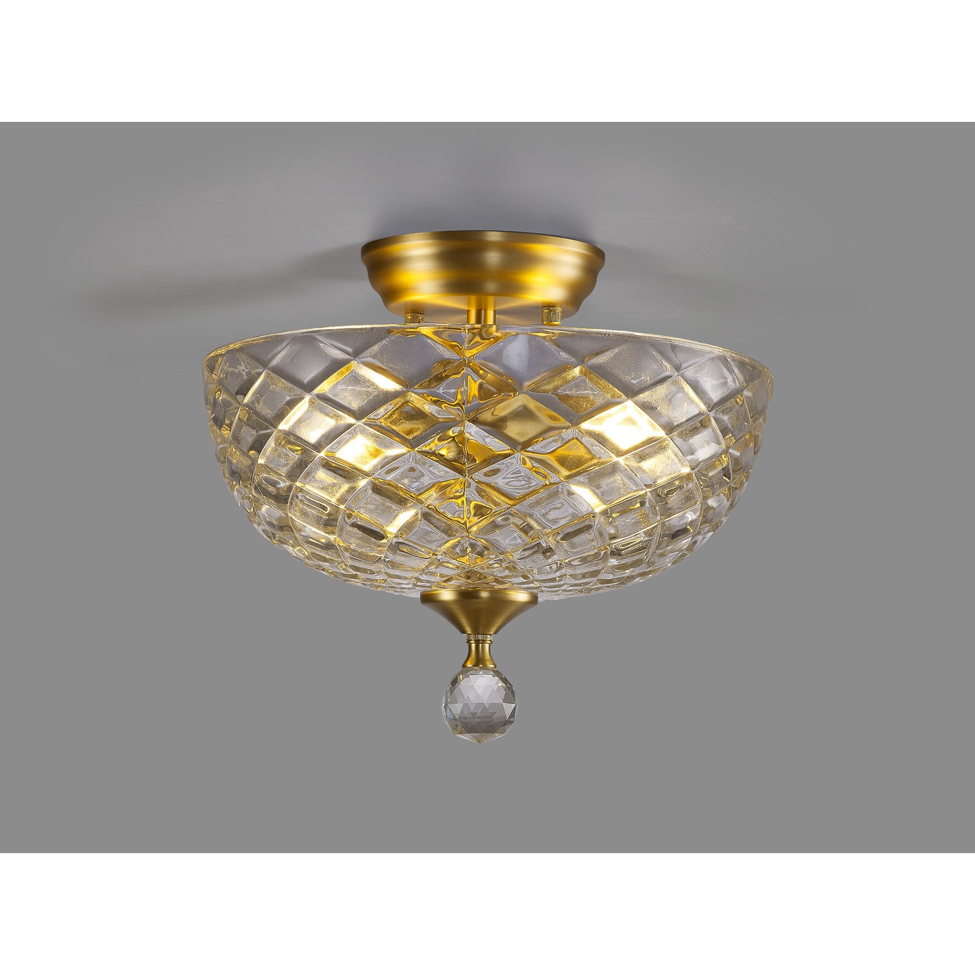 NLK16589 Tabion 2 Light Ceiling Light Satin Gold Clear