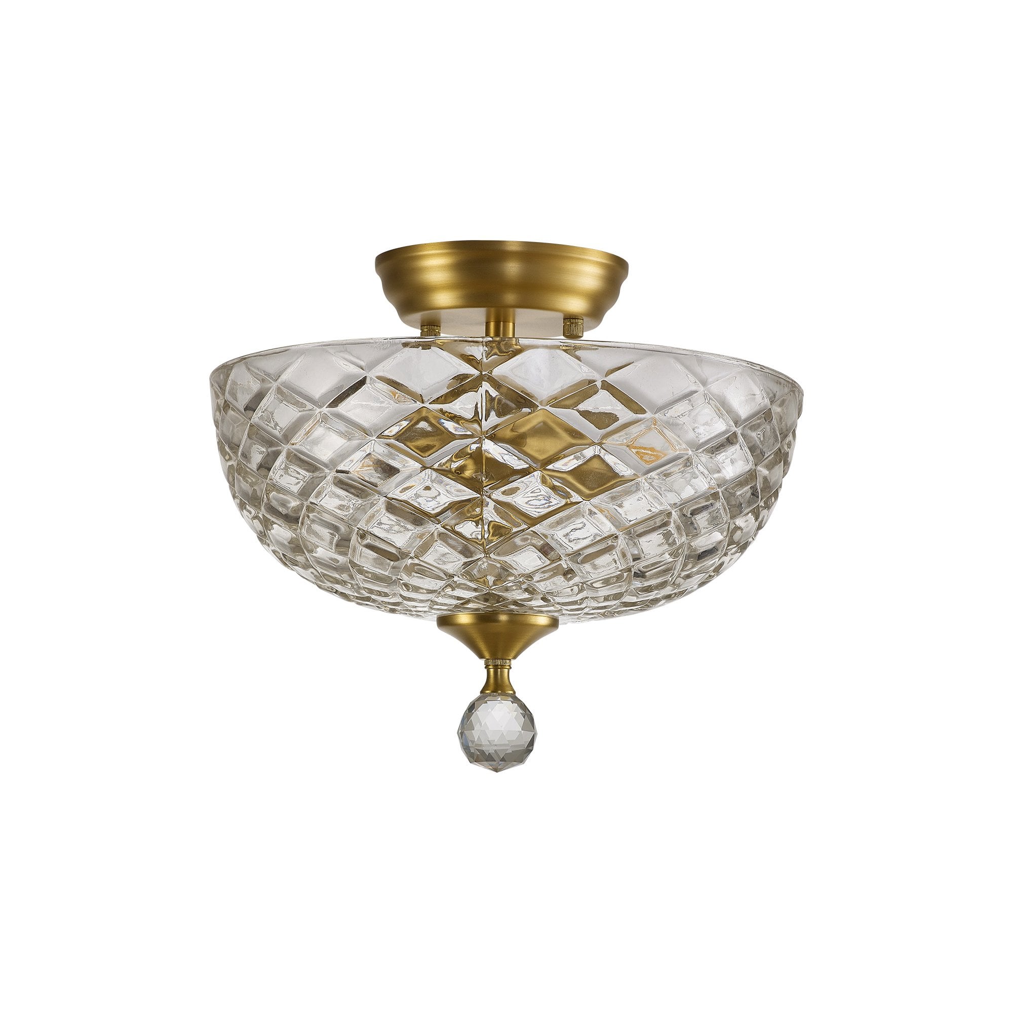 NLK16589 Tabion 2 Light Ceiling Light Satin Gold Clear
