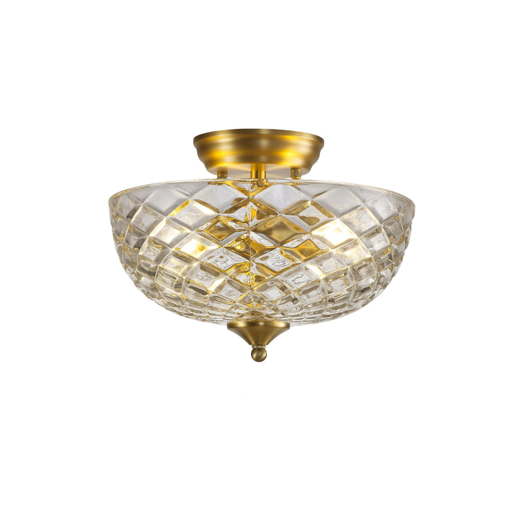NLK16589 Tabion 2 Light Ceiling Light Satin Gold Clear