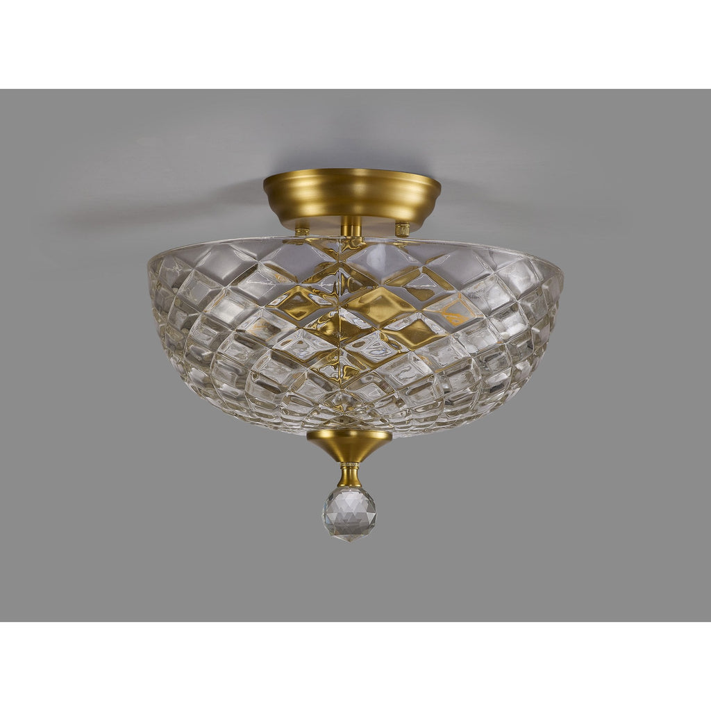 NLK16589 Tabion 2 Light Ceiling Light Satin Gold Clear