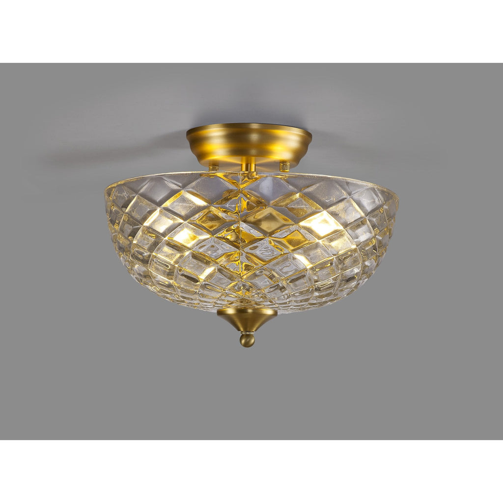 NLK16589 Tabion 2 Light Ceiling Light Satin Gold Clear