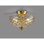 NLK16589 Tabion 2 Light Ceiling Light Satin Gold Clear
