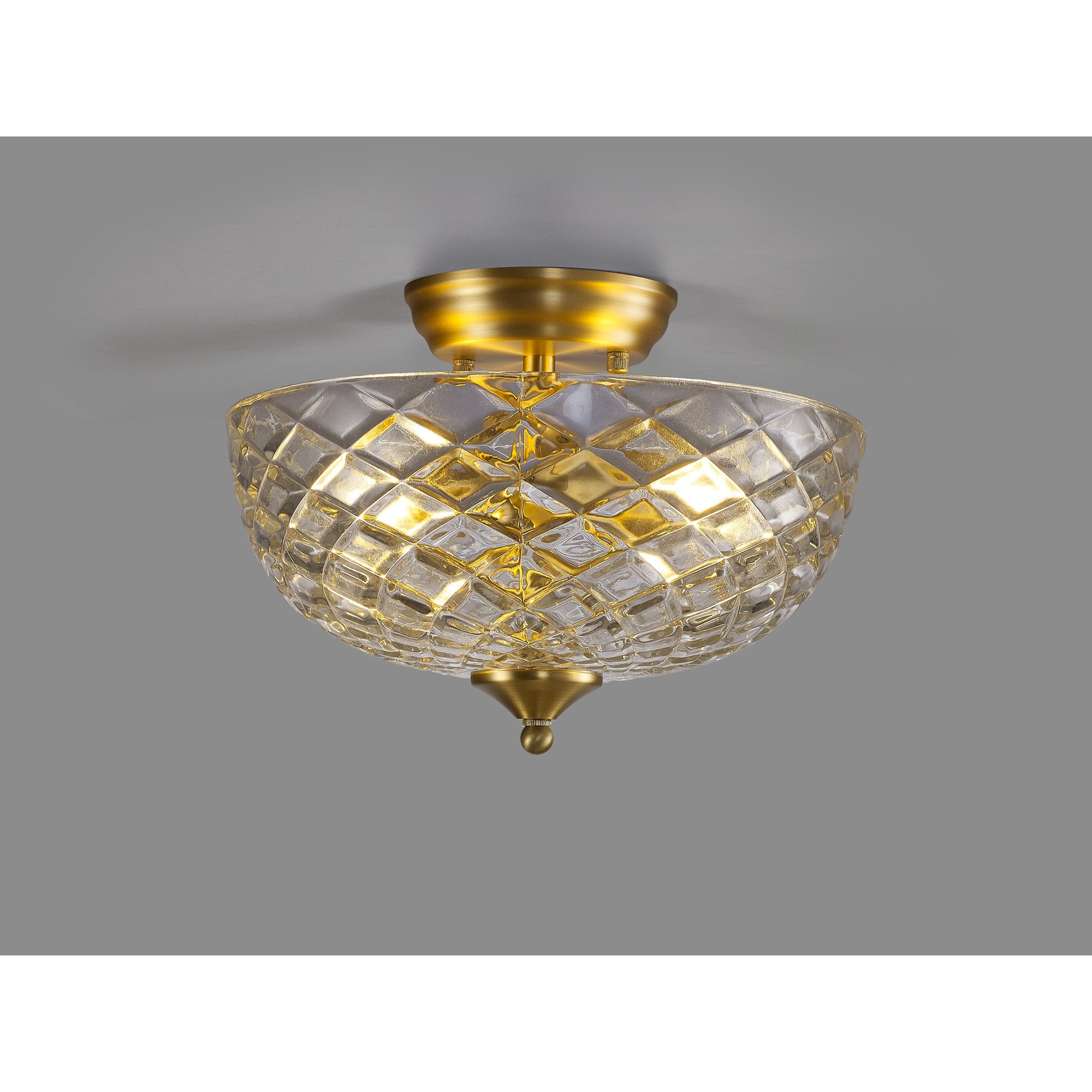 NLK16589 Tabion 2 Light Ceiling Light Satin Gold Clear