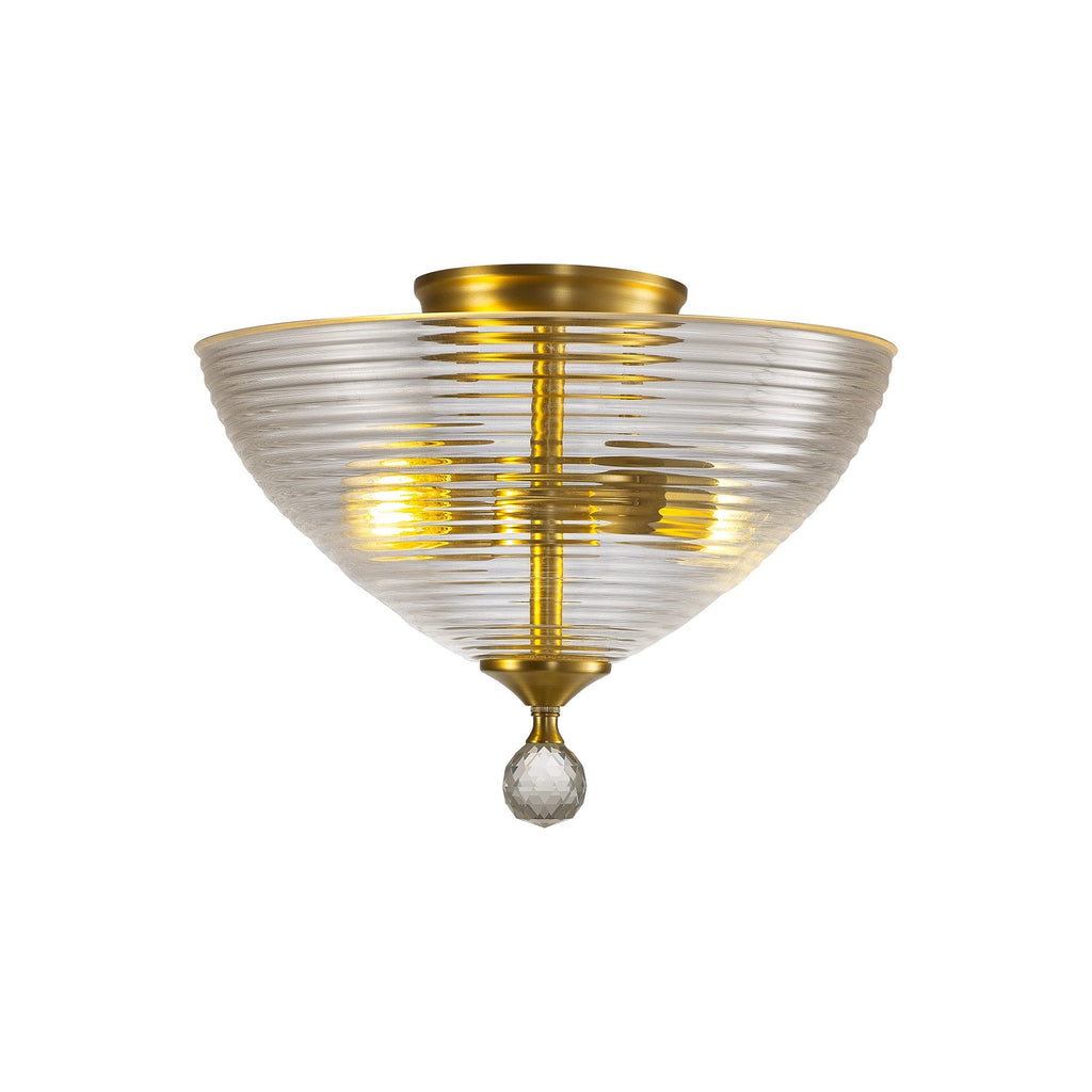 NLK16599 Tabion 2 Light Ceiling Light Satin Gold Clear