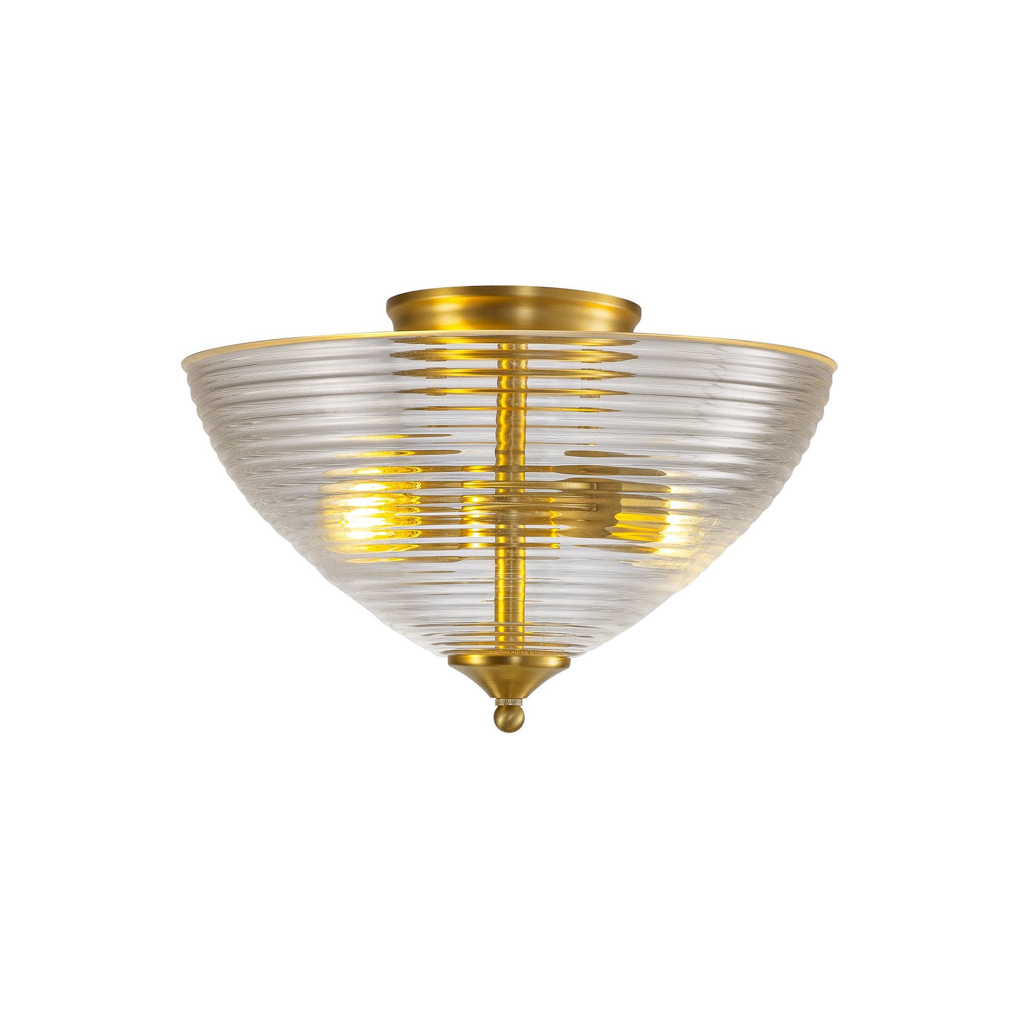 NLK16599 Tabion 2 Light Ceiling Light Satin Gold Clear