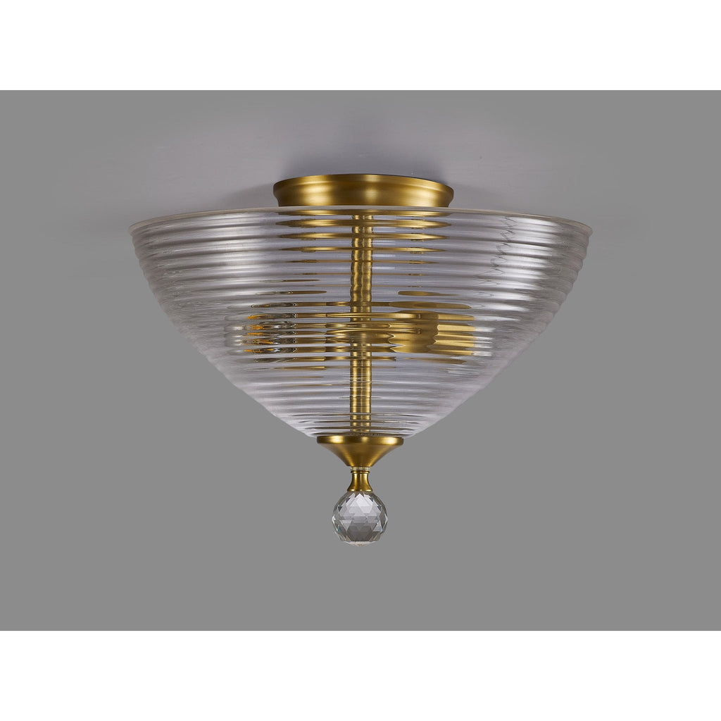 NLK16599 Tabion 2 Light Ceiling Light Satin Gold Clear