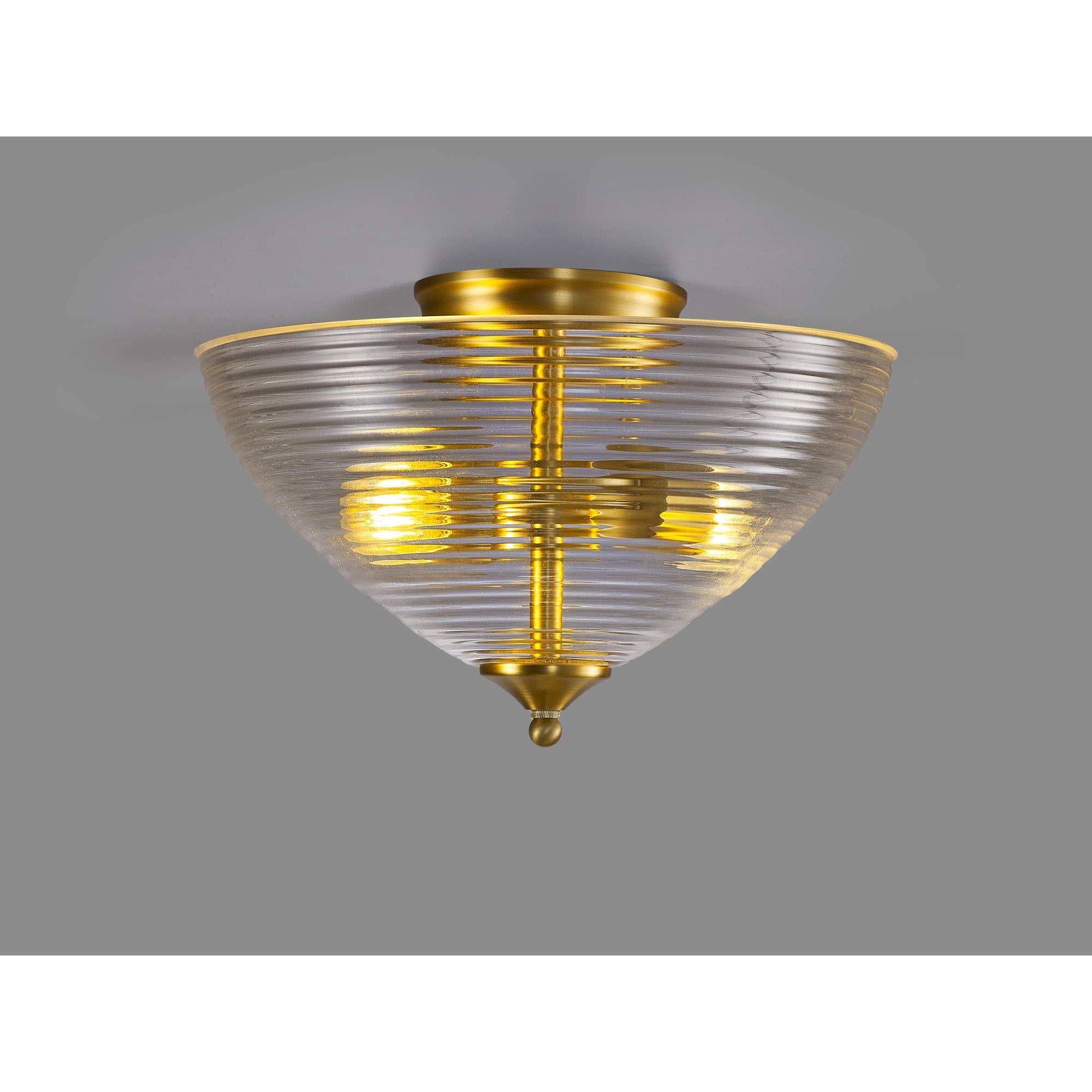 NLK16599 Tabion 2 Light Ceiling Light Satin Gold Clear