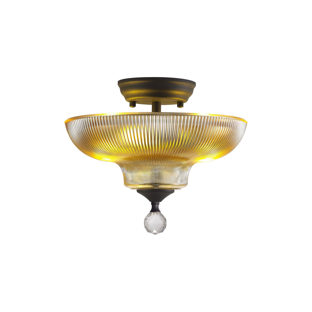 NLK16609 Tabion 2 Light Ceiling Light Graphite Amber