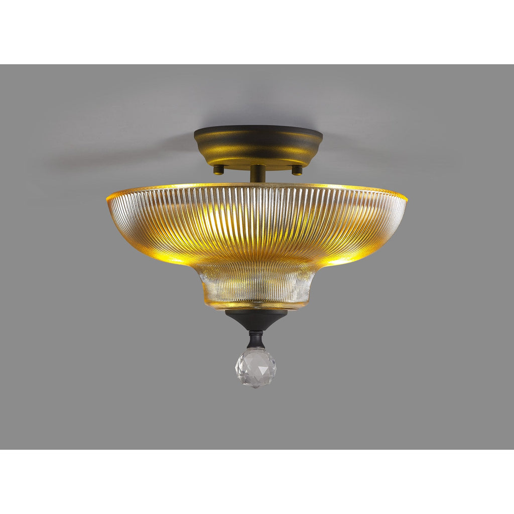 NLK16609 Tabion 2 Light Ceiling Light Graphite Amber