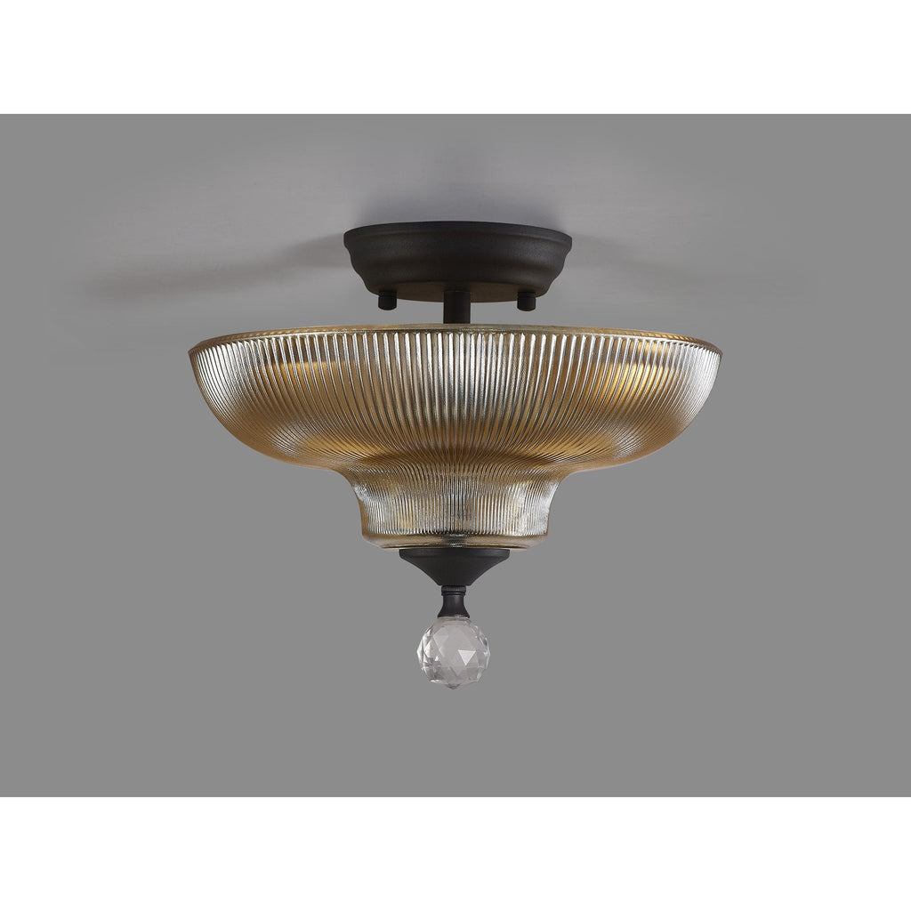 NLK16609 Tabion 2 Light Ceiling Light Graphite Amber