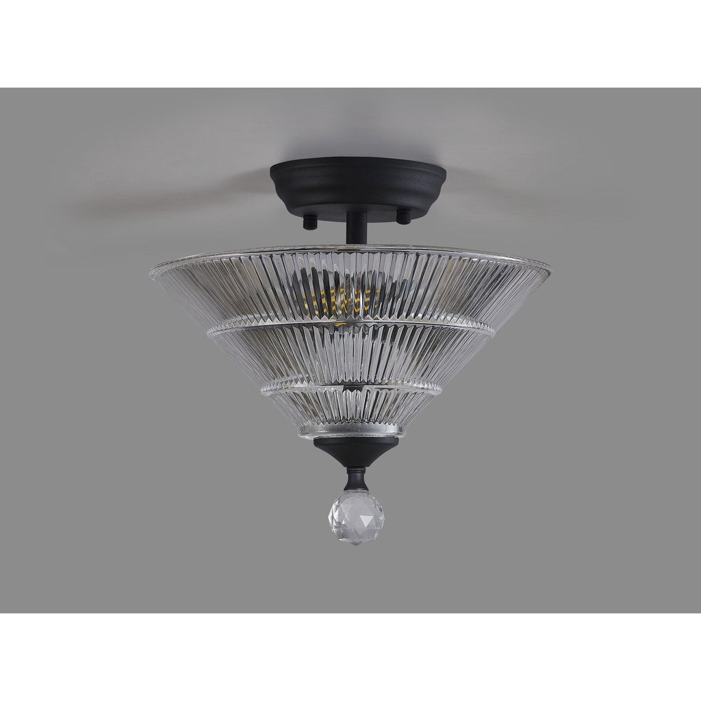NLK16639 Tabion 2 Light Ceiling Light Graphite Clear