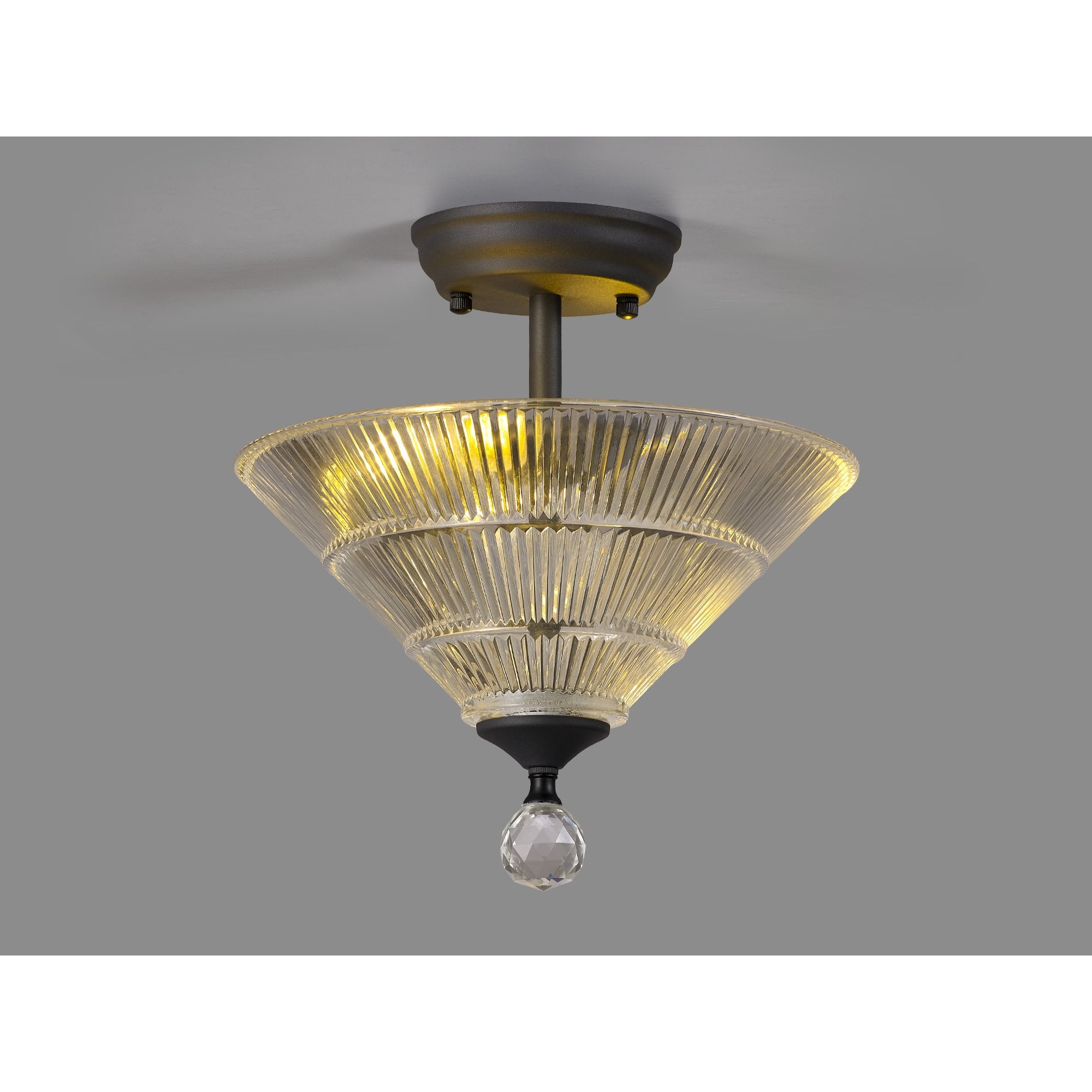 NLK16639 Tabion 2 Light Ceiling Light Graphite Clear