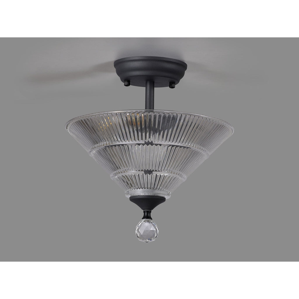 NLK16639 Tabion 2 Light Ceiling Light Graphite Clear