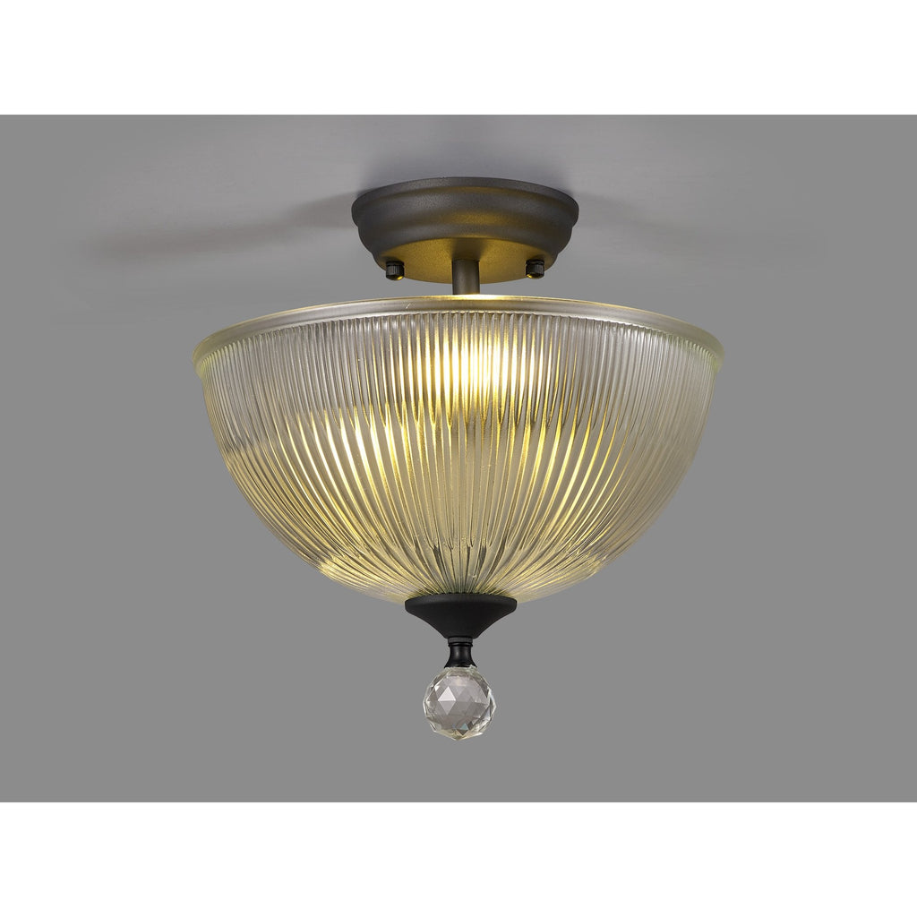 NLK16649 Tabion 2 Light Ceiling Light Graphite Clear