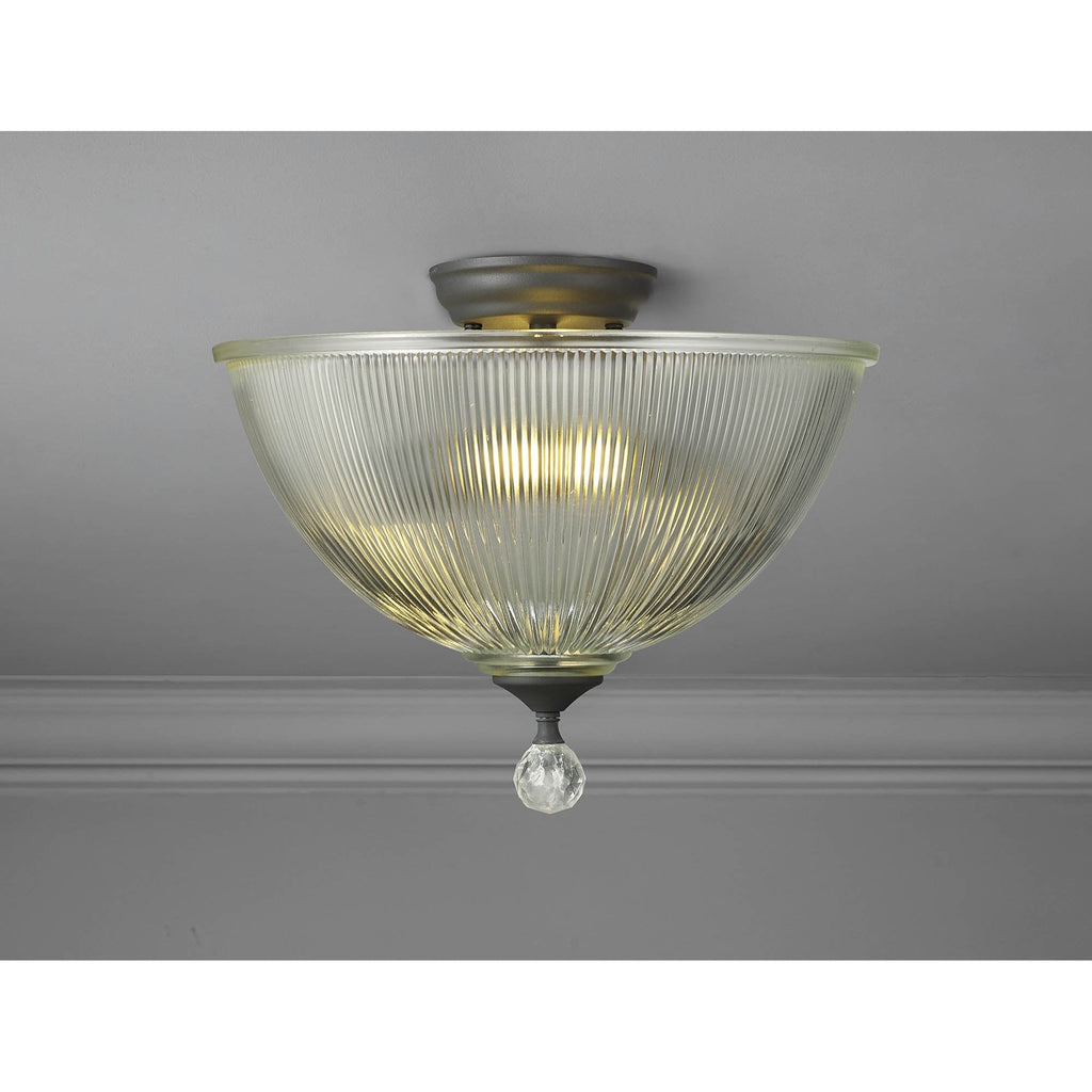 NLK16659 Tabion 2 Light Ceiling Light Graphite Clear