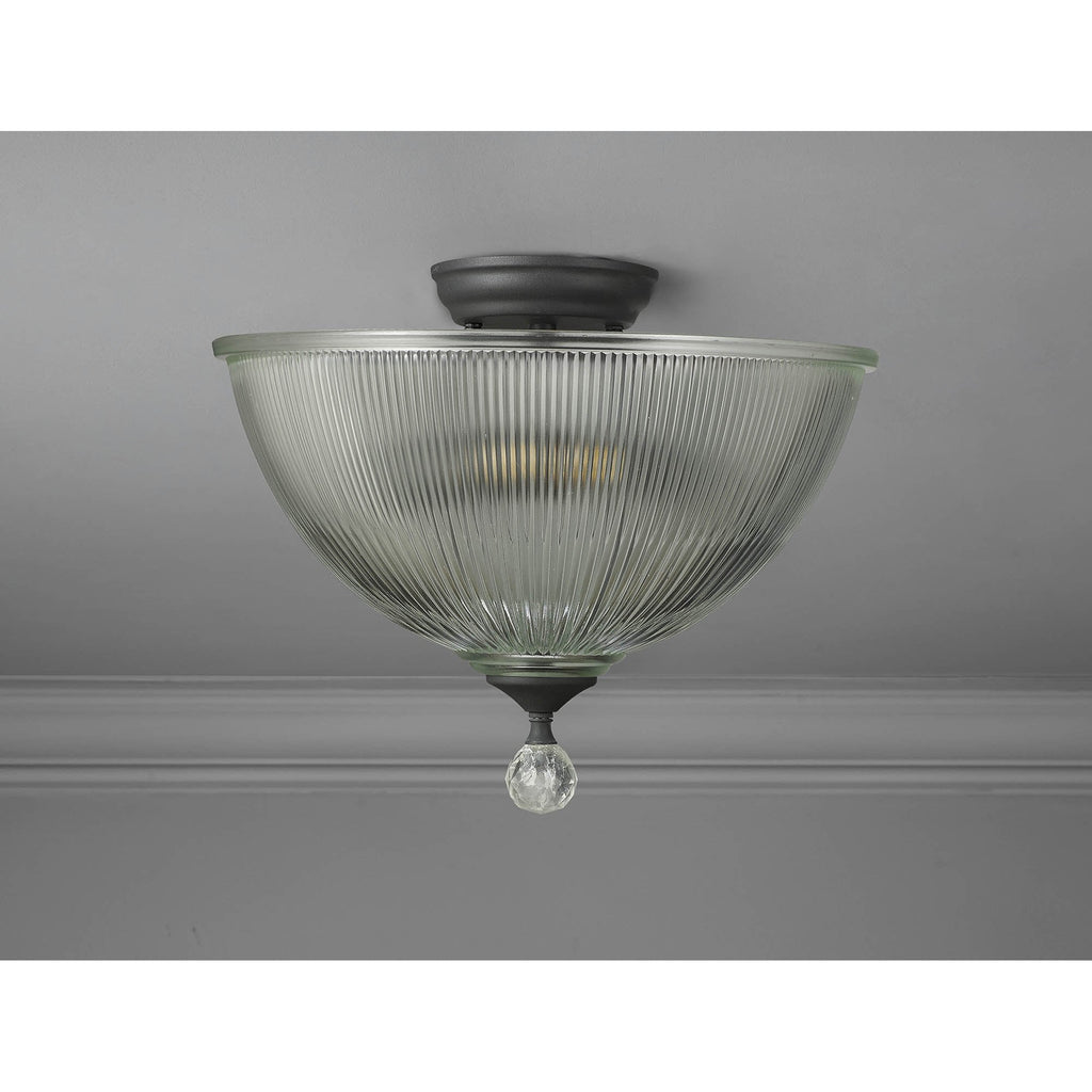 NLK16659 Tabion 2 Light Ceiling Light Graphite Clear