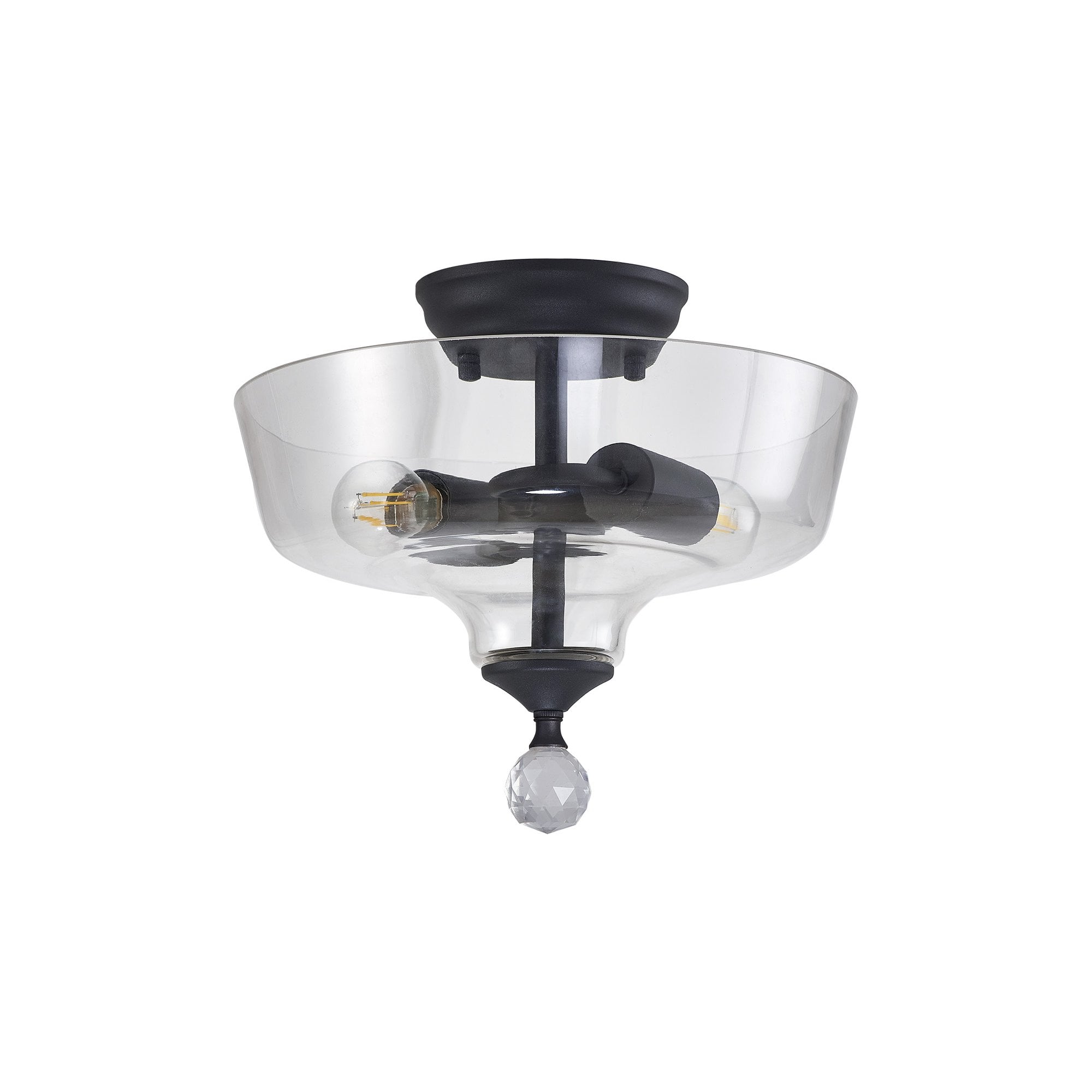 NLK16669 Tabion 2 Light Ceiling Light Graphite Clear
