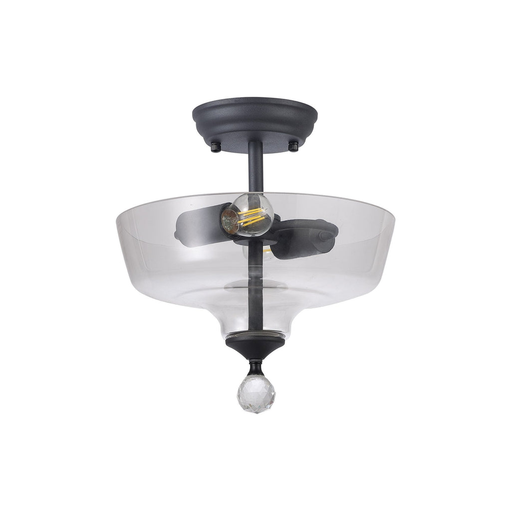 NLK16669 Tabion 2 Light Ceiling Light Graphite Clear