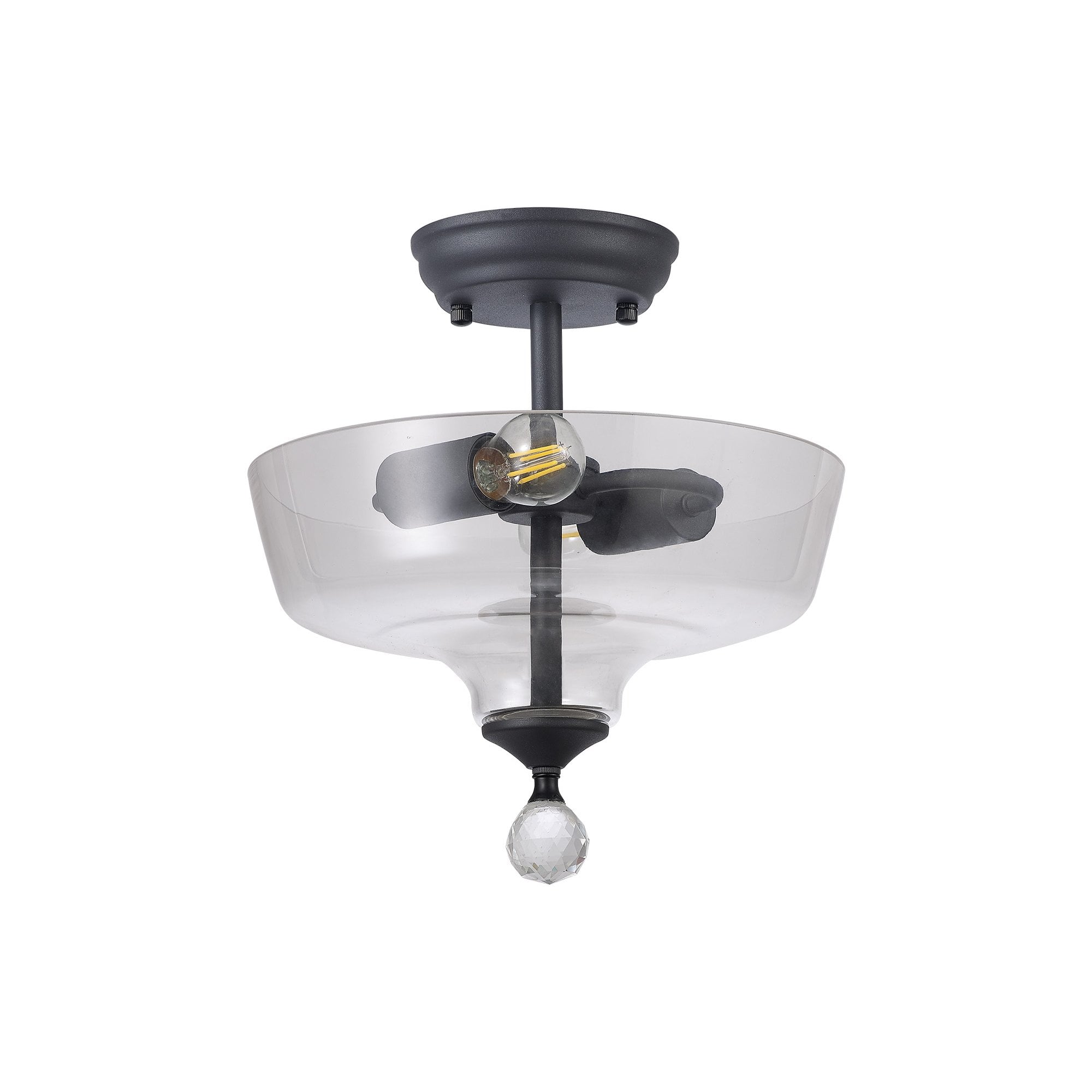 NLK16669 Tabion 2 Light Ceiling Light Graphite Clear