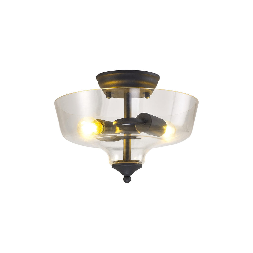 NLK16669 Tabion 2 Light Ceiling Light Graphite Clear