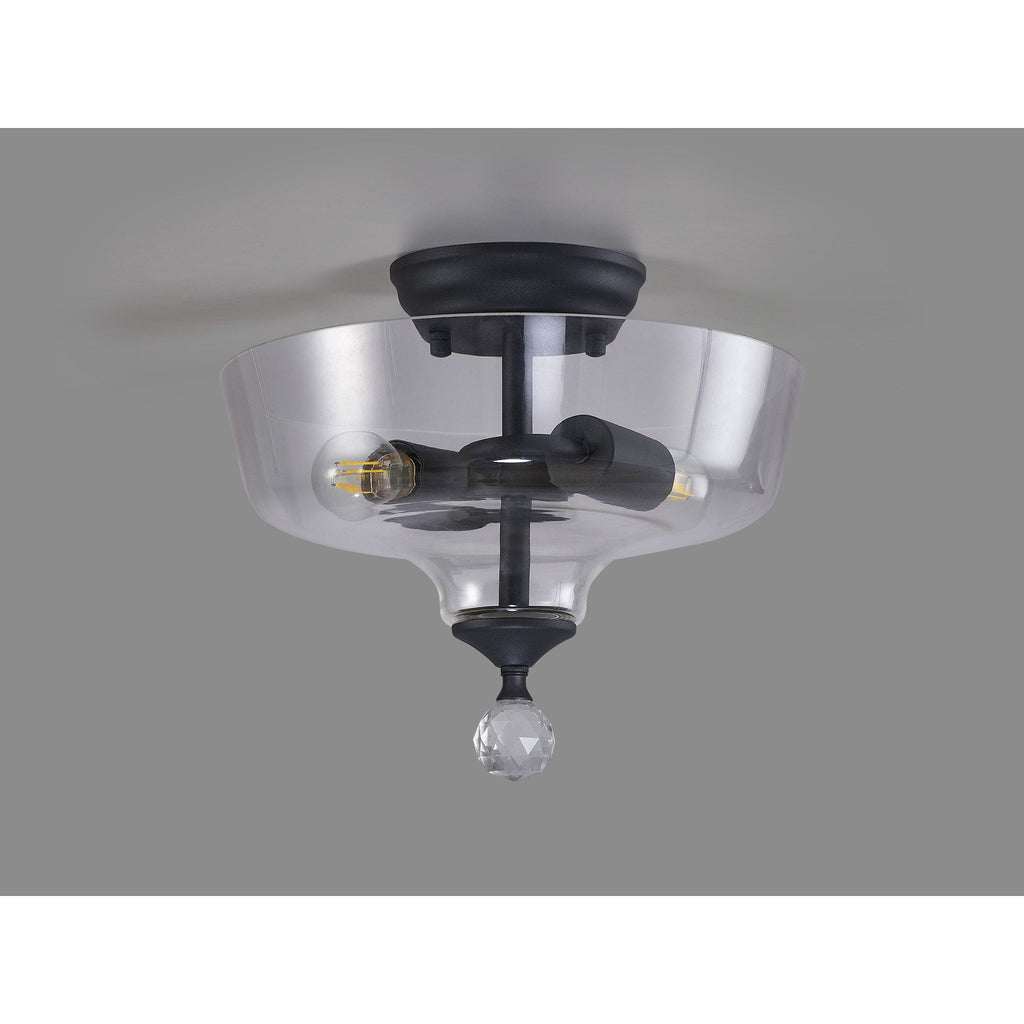 NLK16669 Tabion 2 Light Ceiling Light Graphite Clear