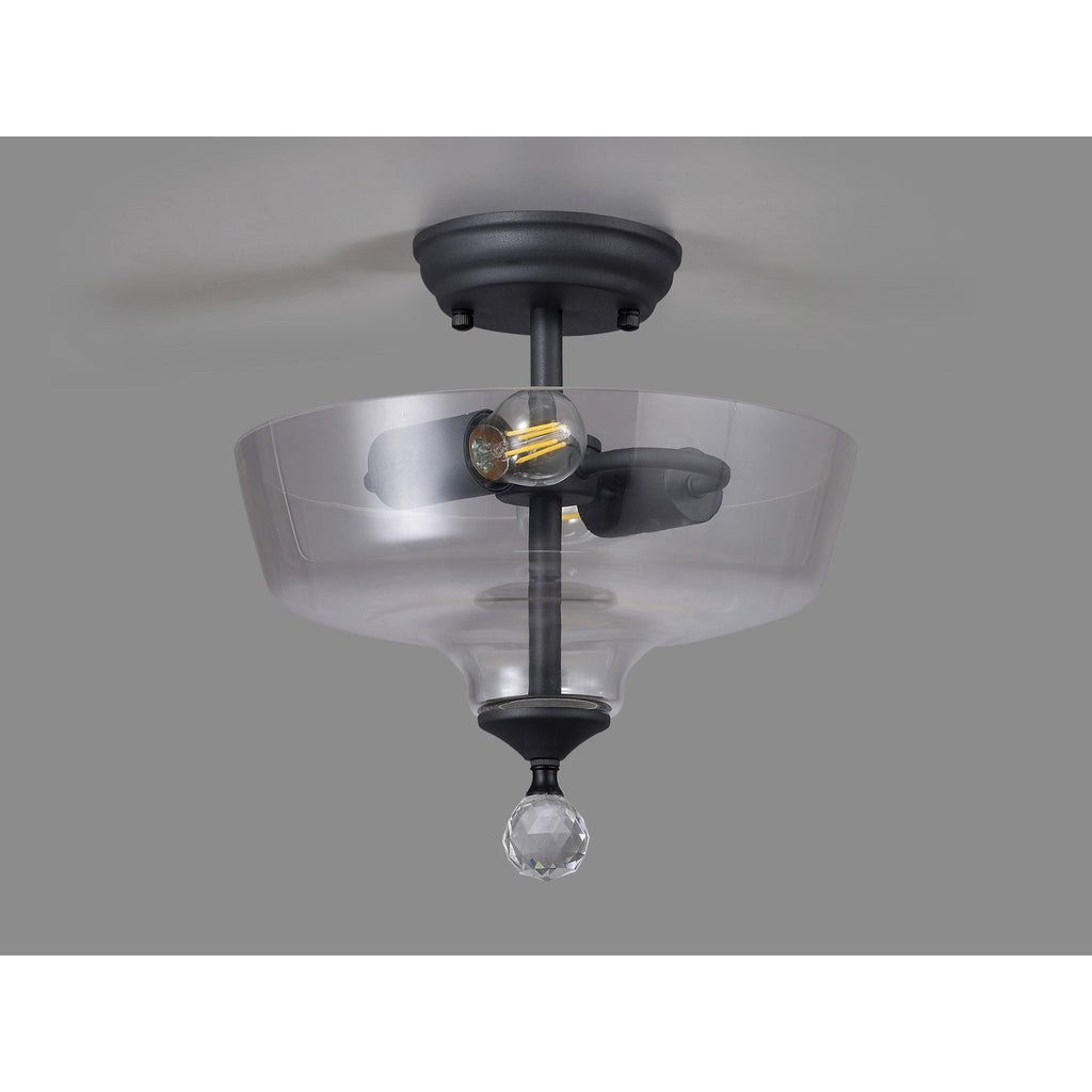 NLK16669 Tabion 2 Light Ceiling Light Graphite Clear