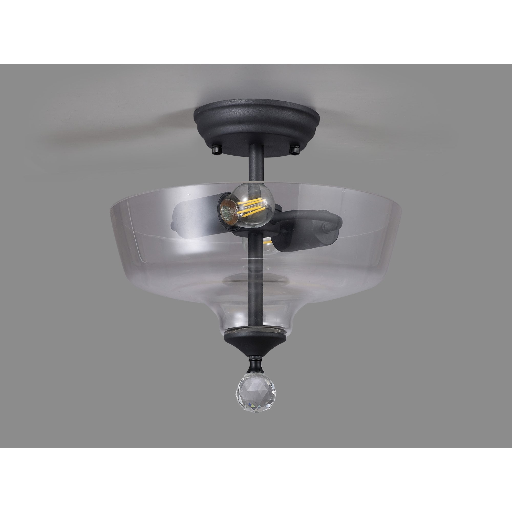 NLK16669 Tabion 2 Light Ceiling Light Graphite Clear
