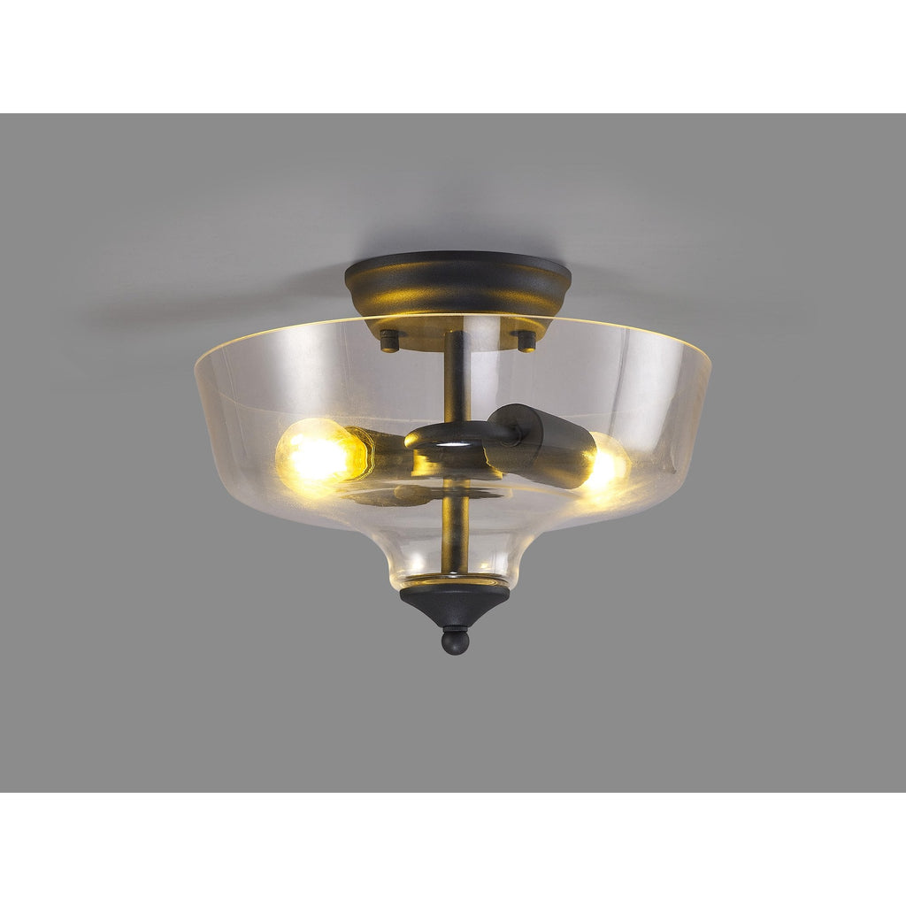 NLK16669 Tabion 2 Light Ceiling Light Graphite Clear