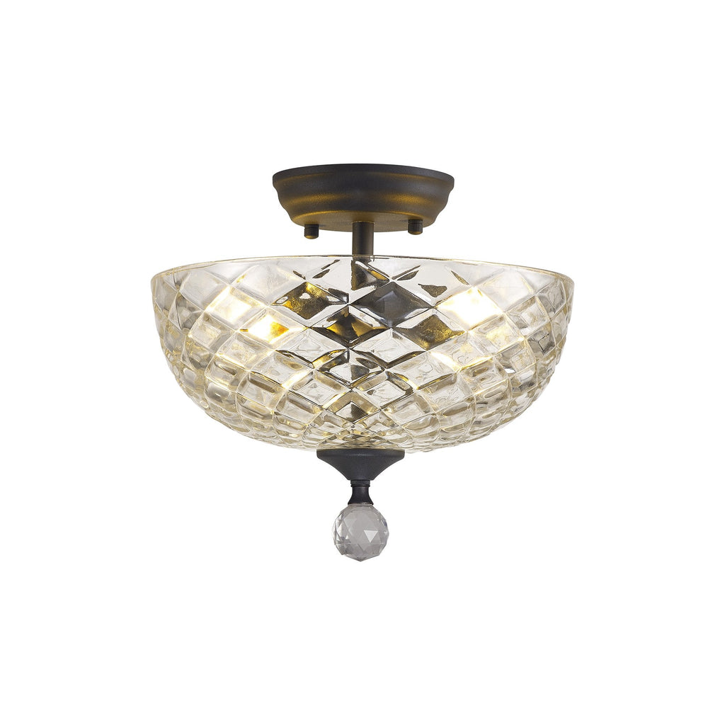 NLK16689 Tabion 2 Light Ceiling Light Graphite Clear