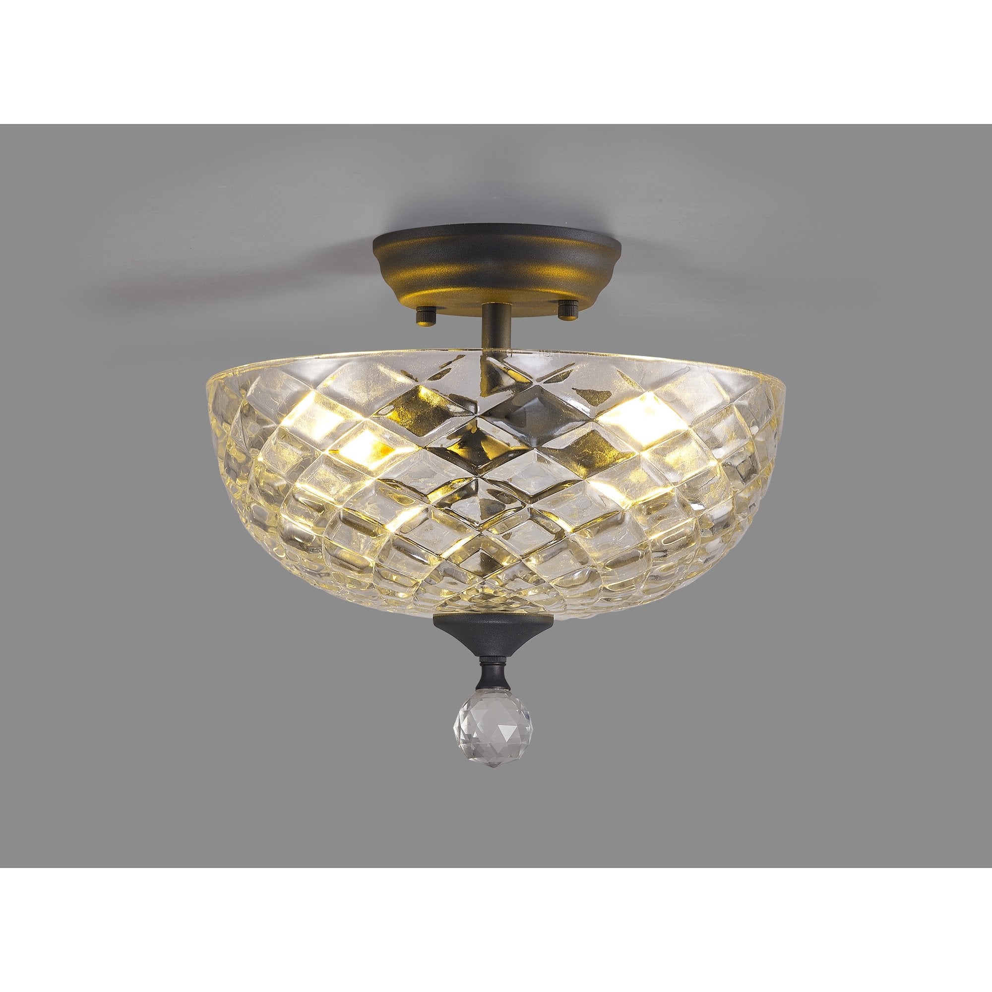 NLK16689 Tabion 2 Light Ceiling Light Graphite Clear