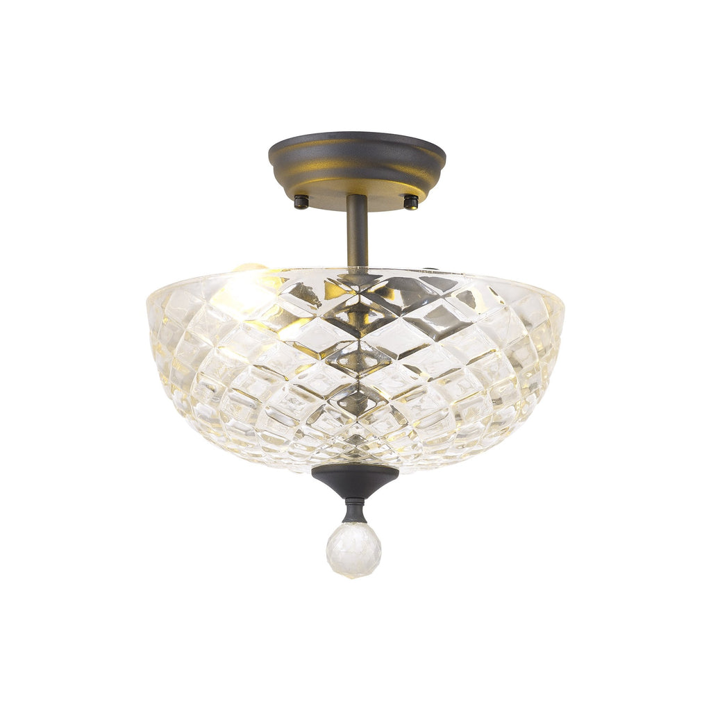 NLK16689 Tabion 2 Light Ceiling Light Graphite Clear