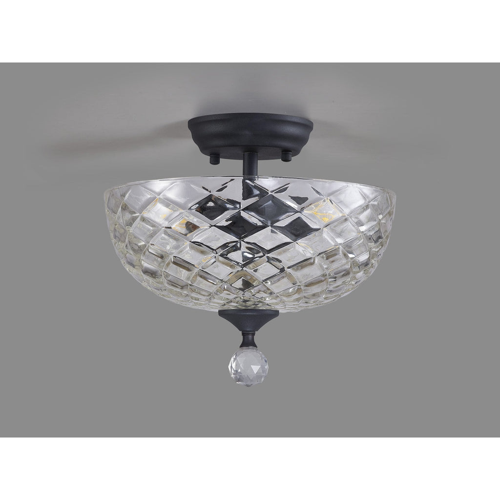 NLK16689 Tabion 2 Light Ceiling Light Graphite Clear