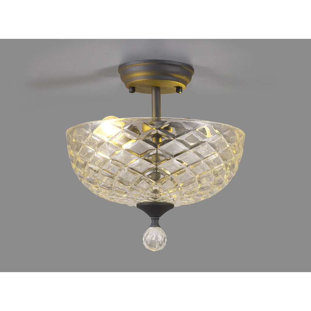 NLK16689 Tabion 2 Light Ceiling Light Graphite Clear