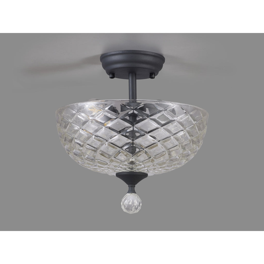 NLK16689 Tabion 2 Light Ceiling Light Graphite Clear