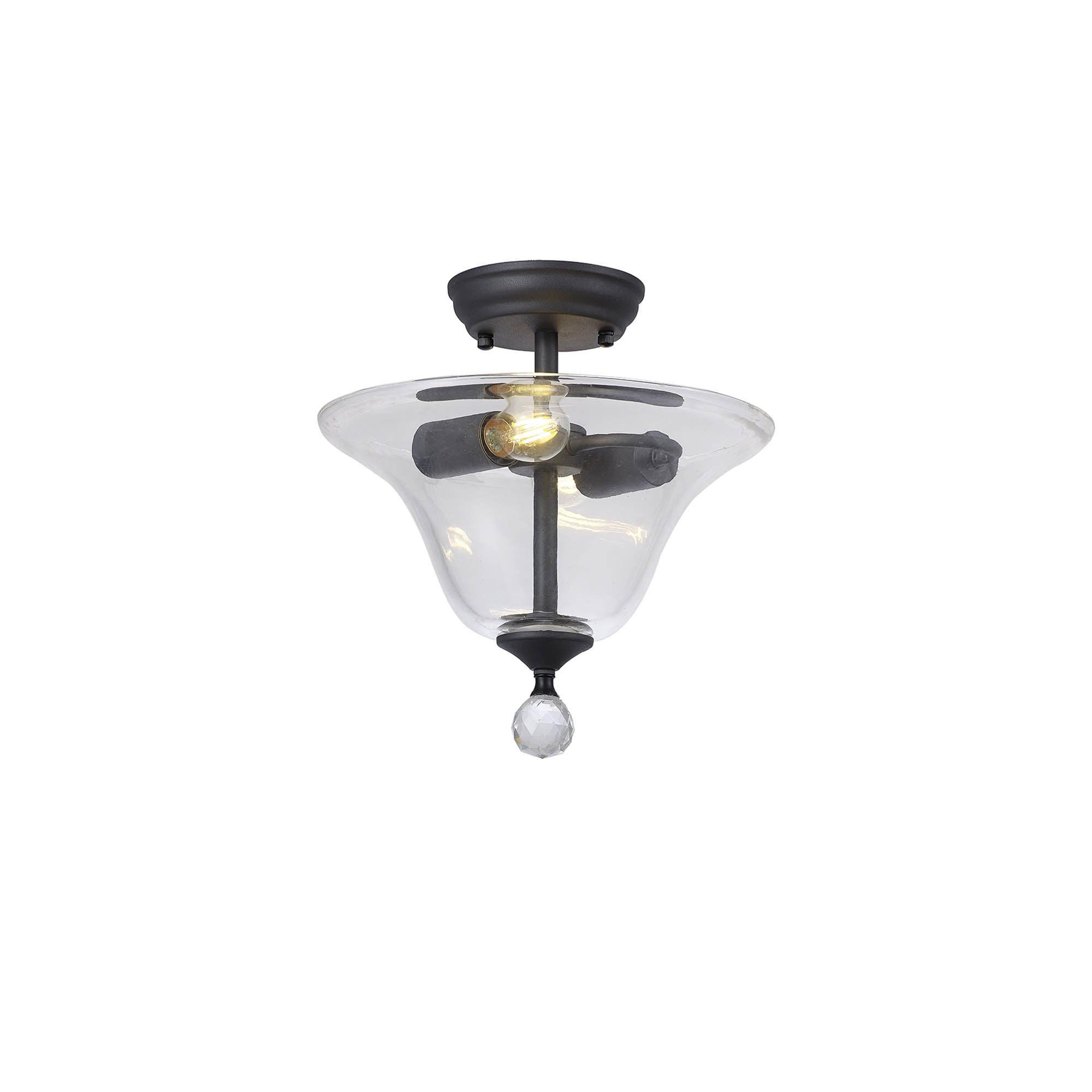 NLK16709 Tabion 2 Light Ceiling Light Graphite Clear