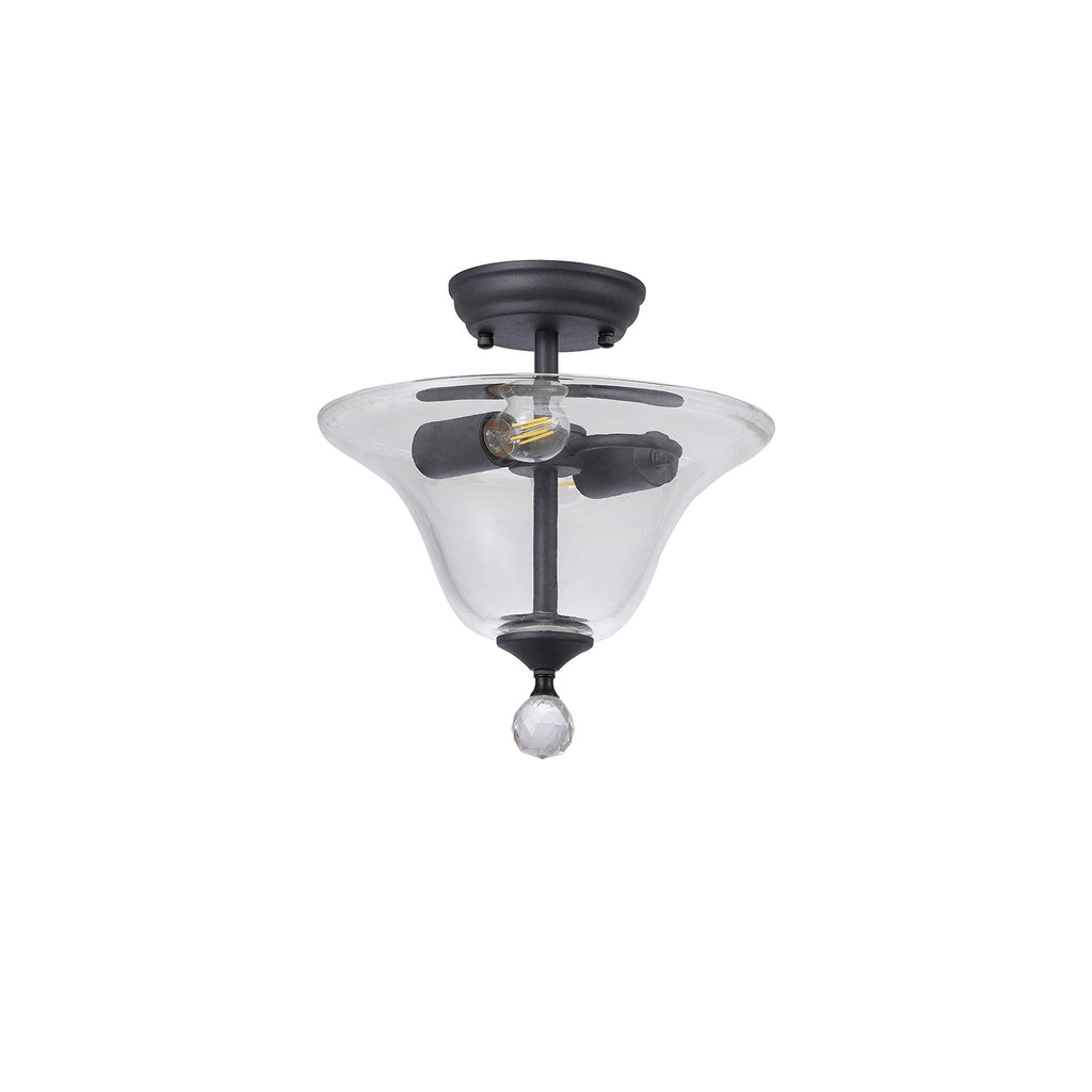 NLK16709 Tabion 2 Light Ceiling Light Graphite Clear