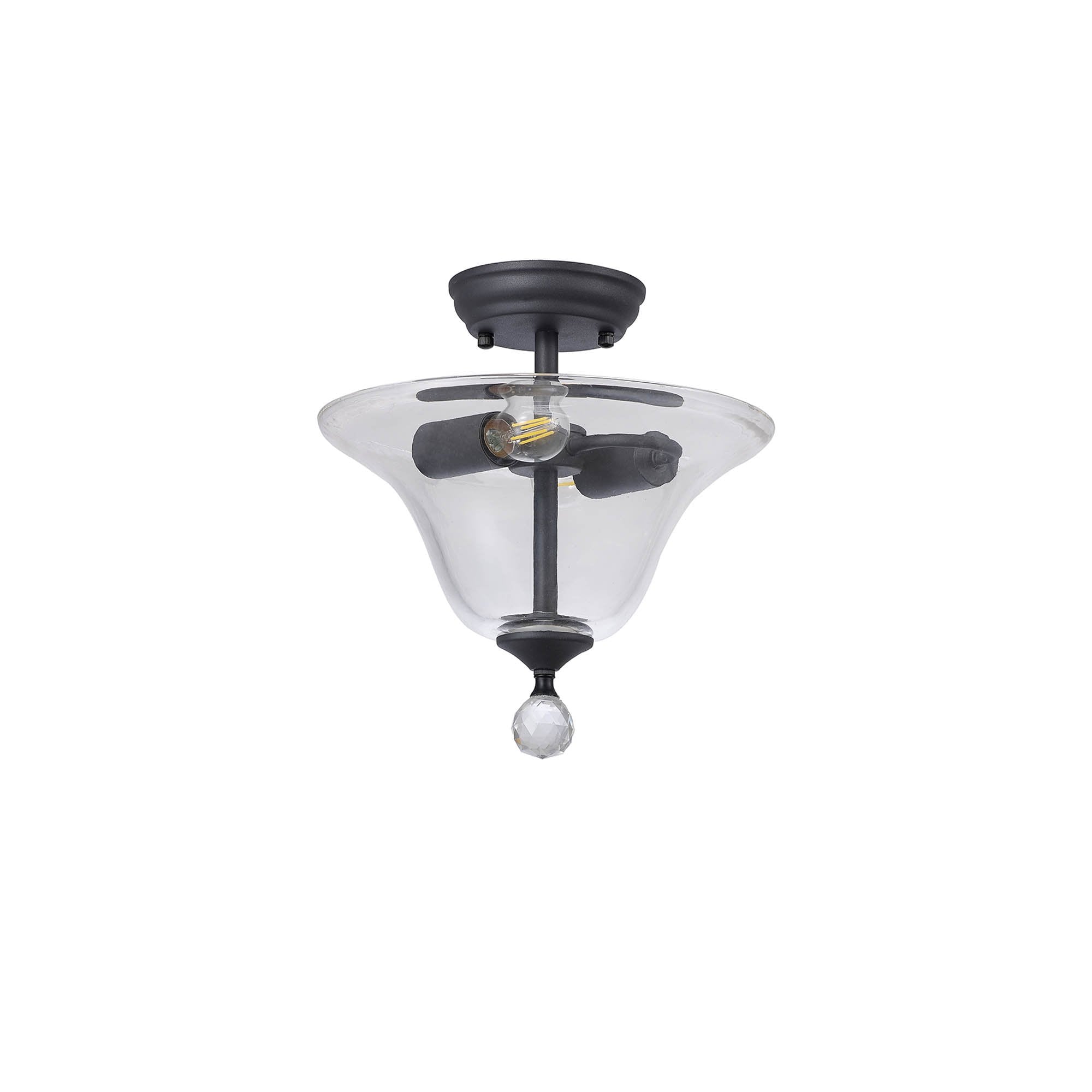 NLK16709 Tabion 2 Light Ceiling Light Graphite Clear