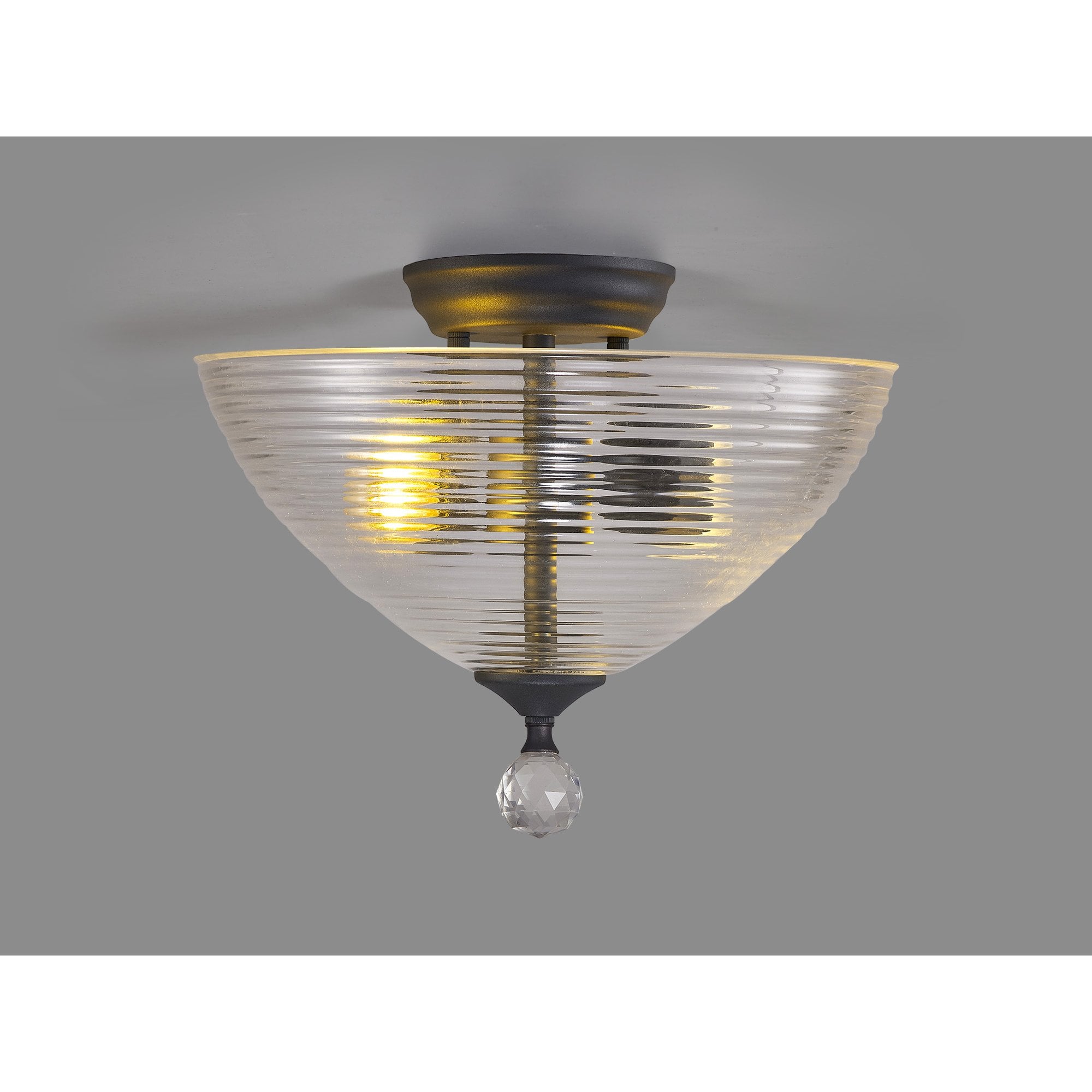 NLK16719 Tabion 2 Light Ceiling Light Graphite Clear