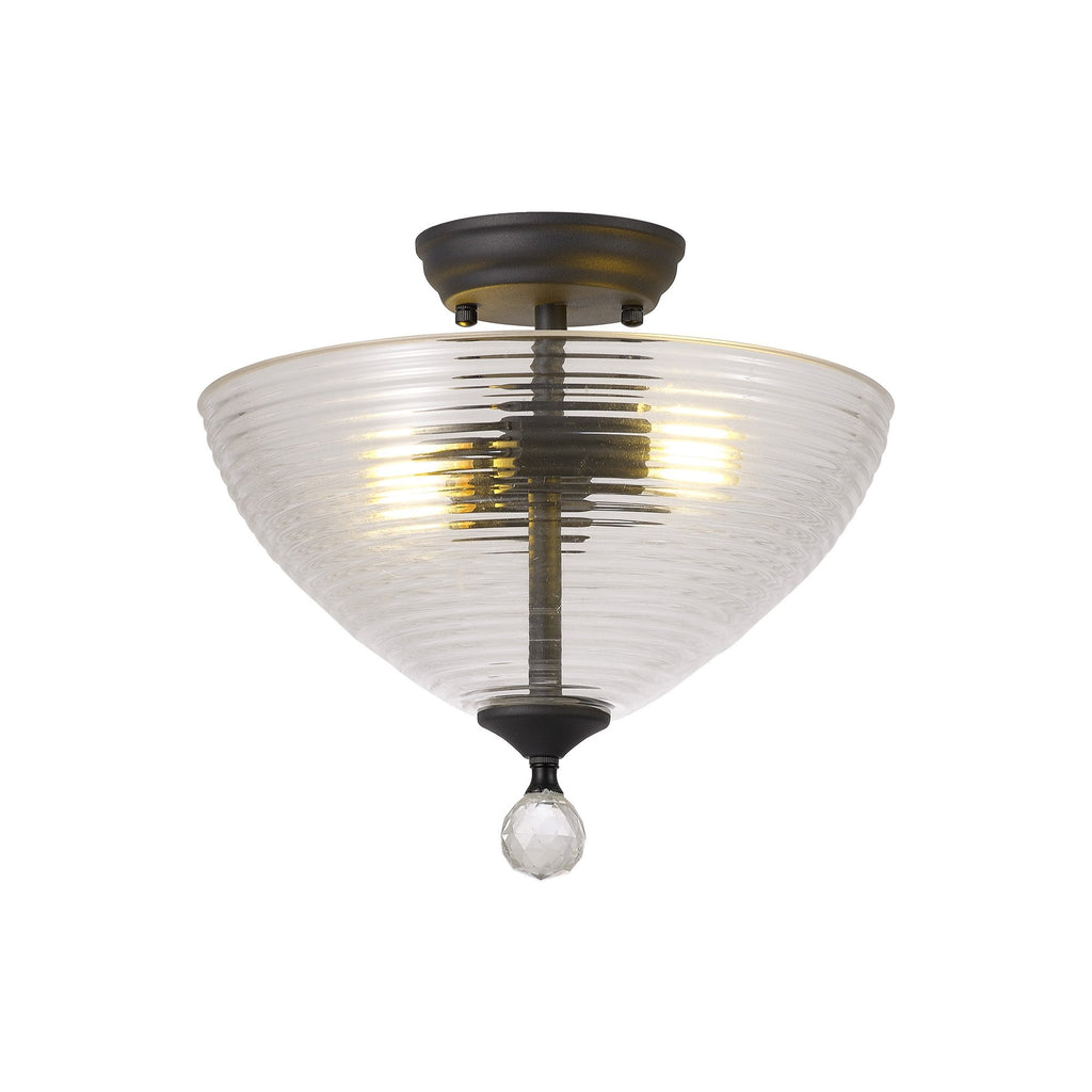 NLK16719 Tabion 2 Light Ceiling Light Graphite Clear