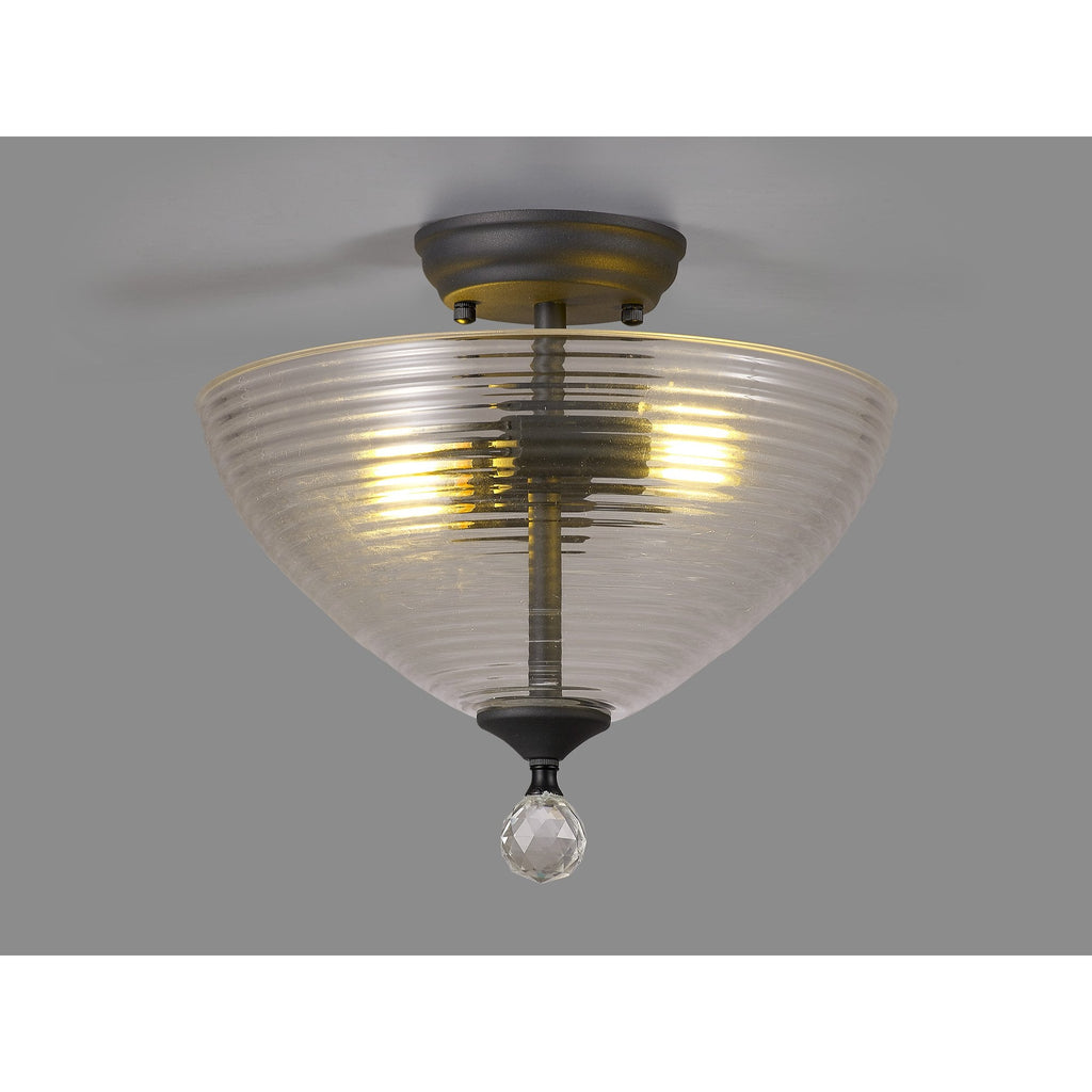 NLK16719 Tabion 2 Light Ceiling Light Graphite Clear