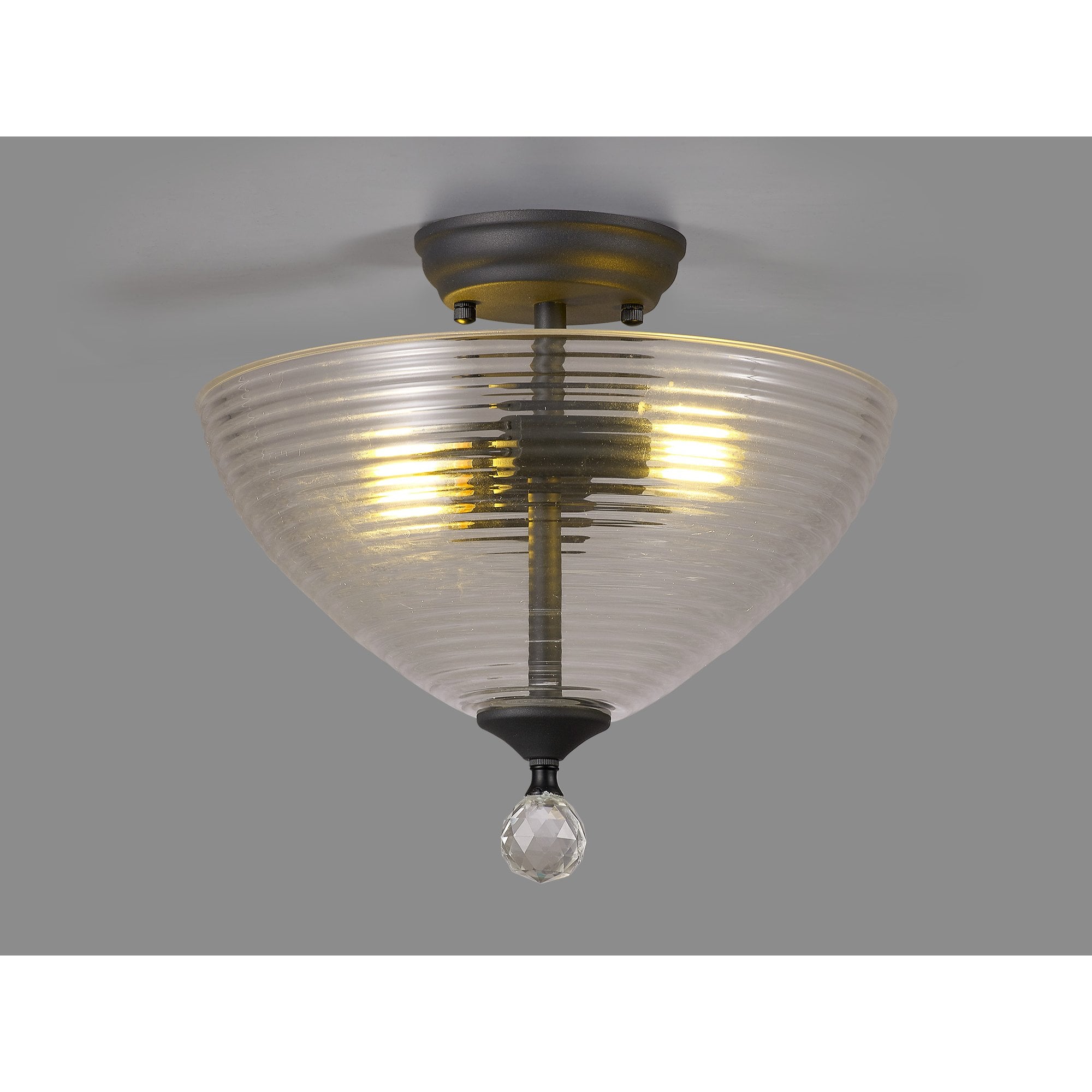 NLK16719 Tabion 2 Light Ceiling Light Graphite Clear